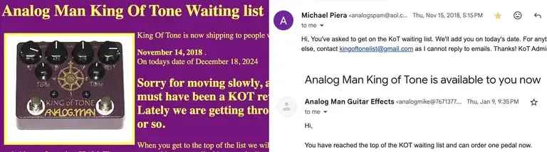 King of Tone Waiting List