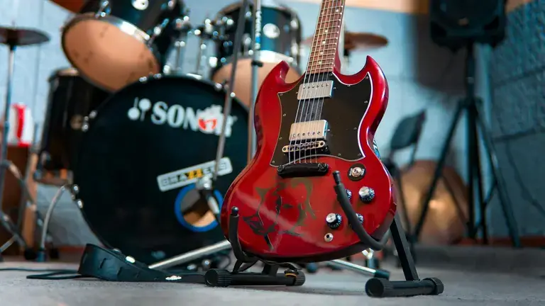 Guitar on a stand