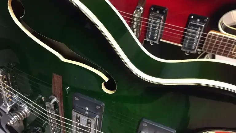 Two hollowbody guitars