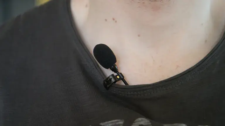 Close-up of lav mic