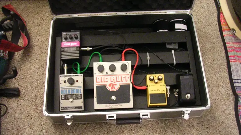 Big Muff Pi on a pedalboard