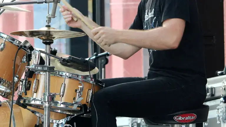 Drummer on a drum throne