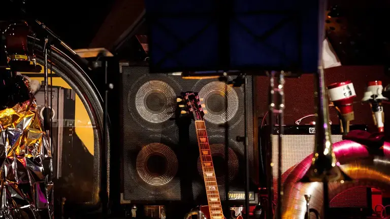 Guitar amp on stage