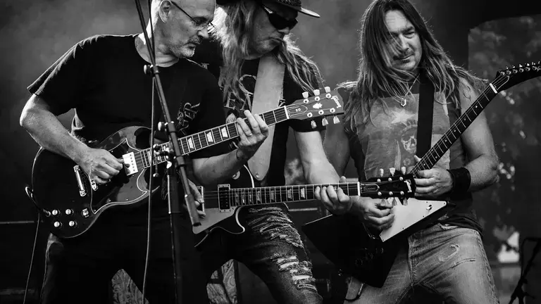 Guitarists on stage