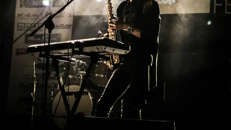 Keyboardist on stage