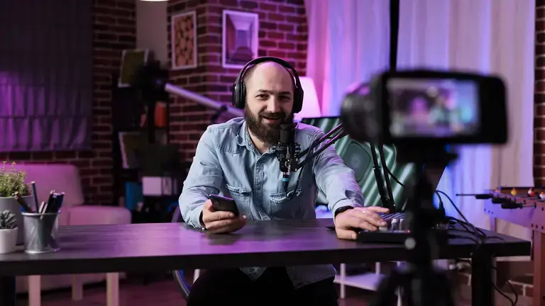A podcaster