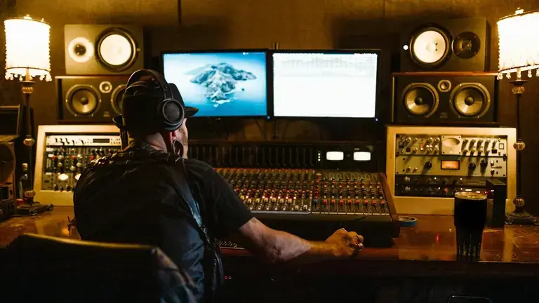 Recording Studio With Monitors