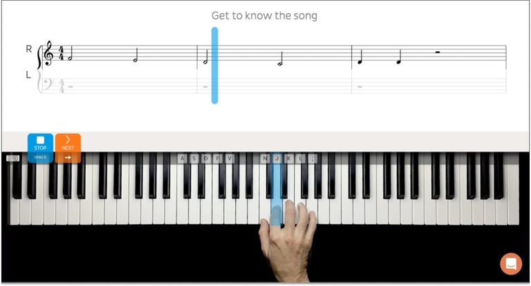 Skoove Piano Lessons Interface