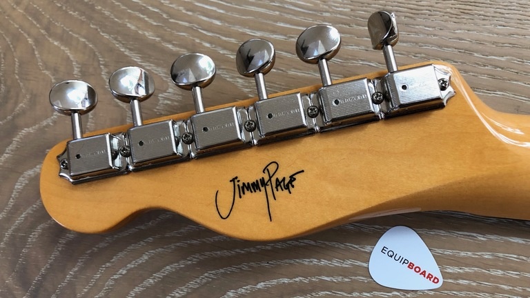 Fender Jimmy Page Telecaster closeup of headstock