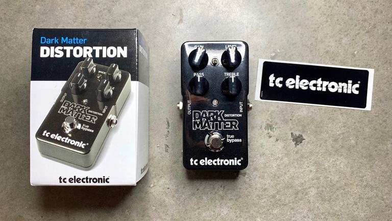 TC Electronic Dark Matter Distortion Pedal with box and sticker