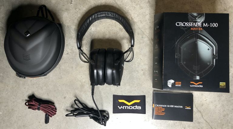 Unboxing photo of the V-MODA M-100 Crossfade Master headphones