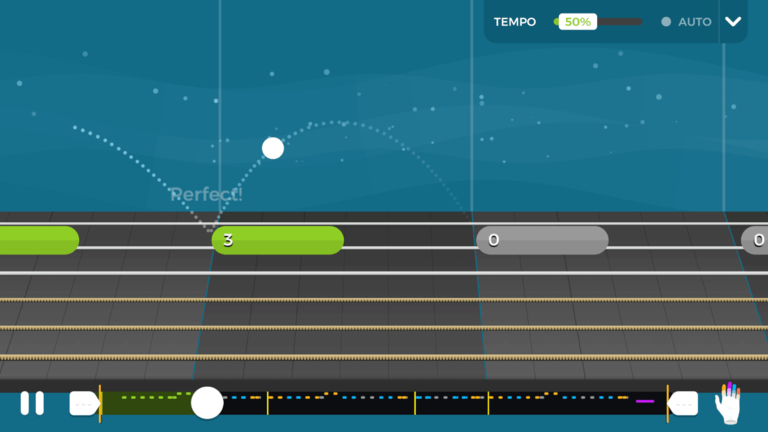 Screenshot of a typical guitar lesson on Yousician