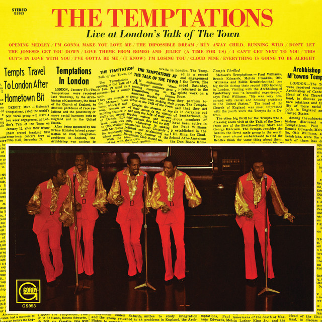 The Temptations Live At London's Talk Of The Town album cover