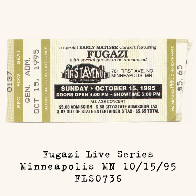 Live at First Avenue Minneapolis MN USA 10/15/95_FLS0736 album cover