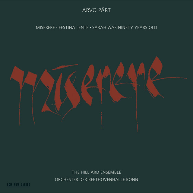 Arvo Pärt: Miserere album cover
