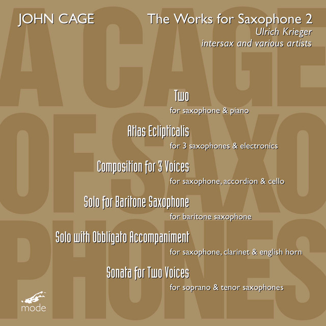 Cage: A Cage of Saxophones, Vol. 2 album cover