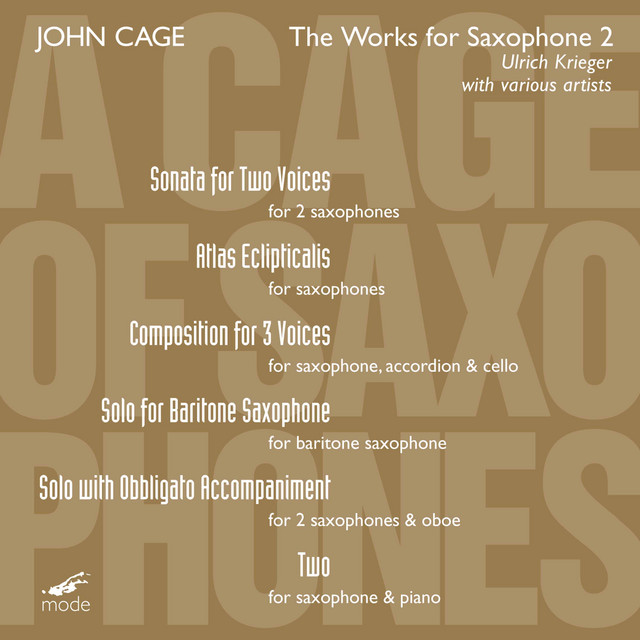 Cage: A Cage of Saxophones, Vol. 1 album cover
