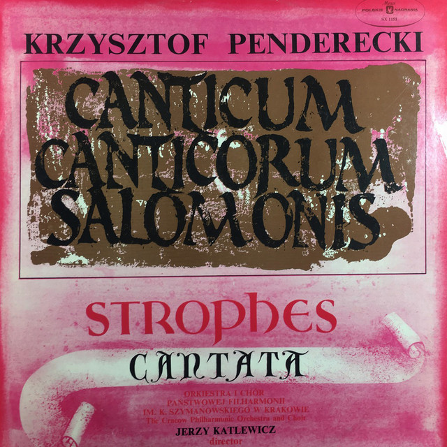 Canticum Canticorum Salomonis. Strophes. Cantata album cover