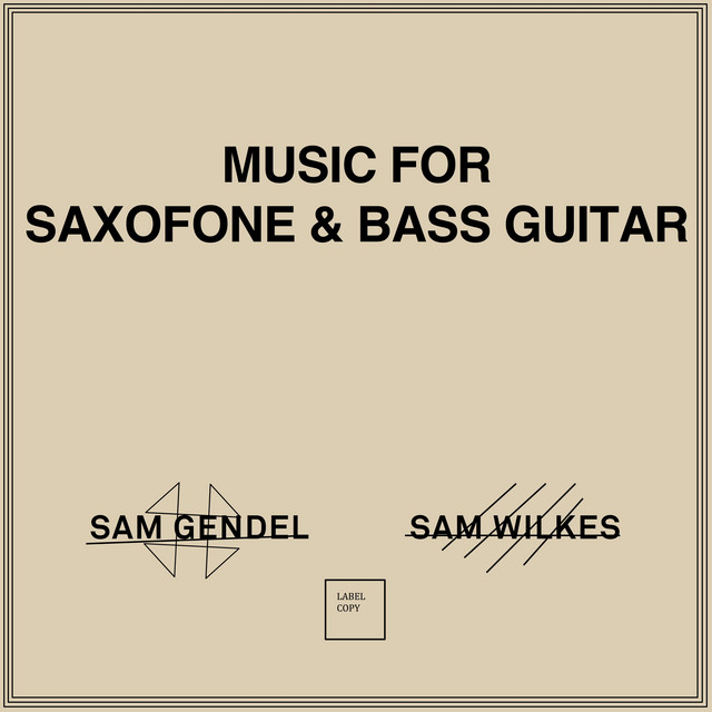 Music for Saxofone & Bass Guitar album cover