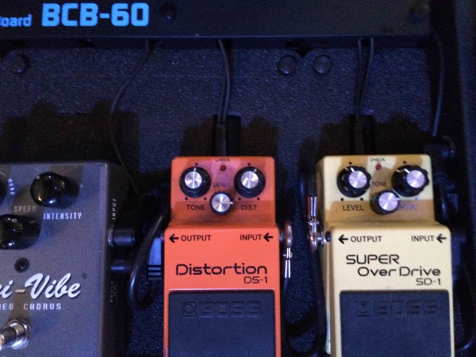 Boss Music Gear Setup by alex_ruckus featuring Boss DS-1 Distortion, Boss SD-1 Super OverDrive, and Dunlop UV1SC Uni-Vibe Stereo Chorus