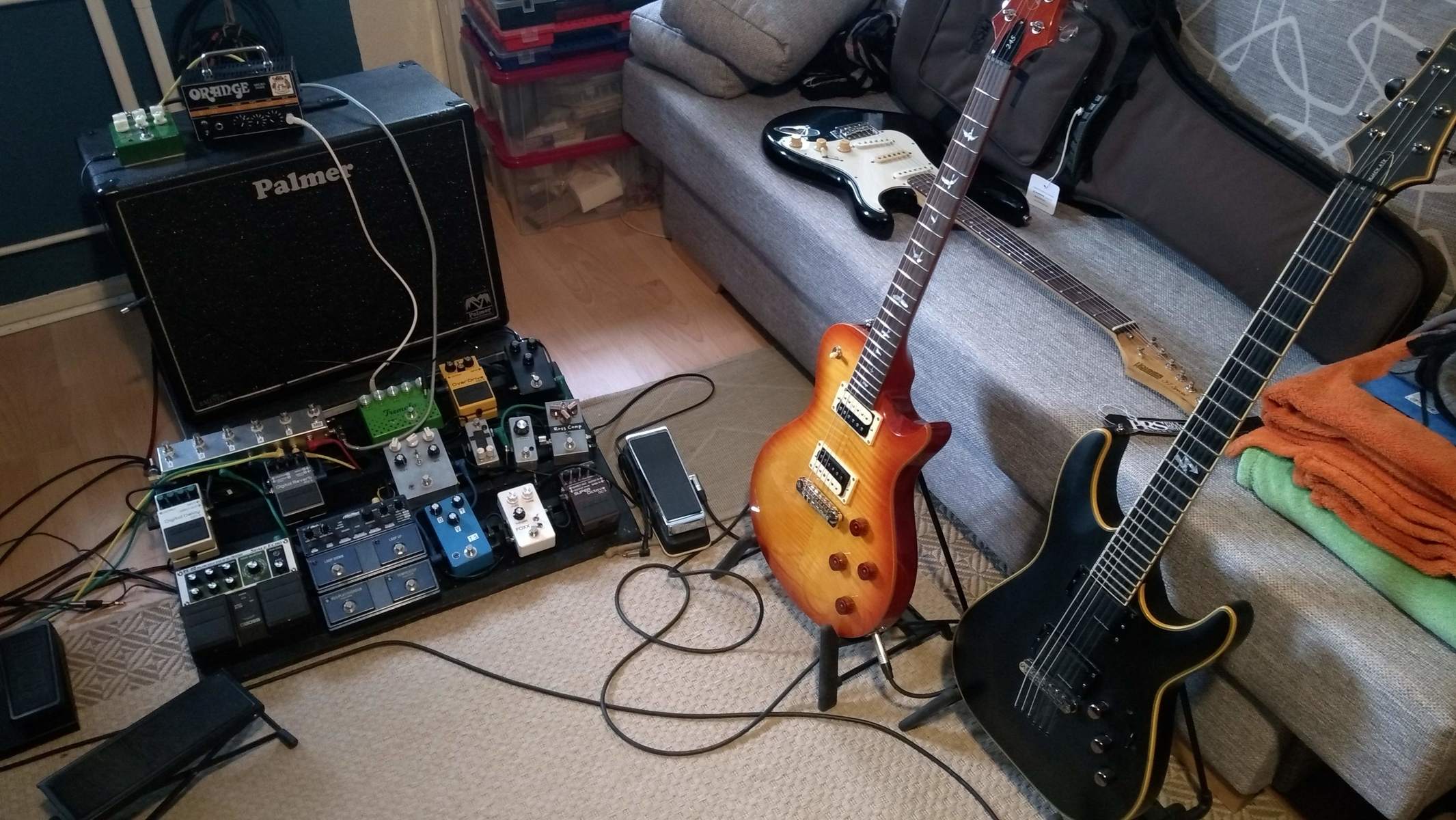 Boss Pedalboard by bsjones featuring Boss DD-3 Digital Delay, Boss OC-3 Super Octave, and Boss RV-3 Digital Reverb/Delay and 4 more pieces of gear