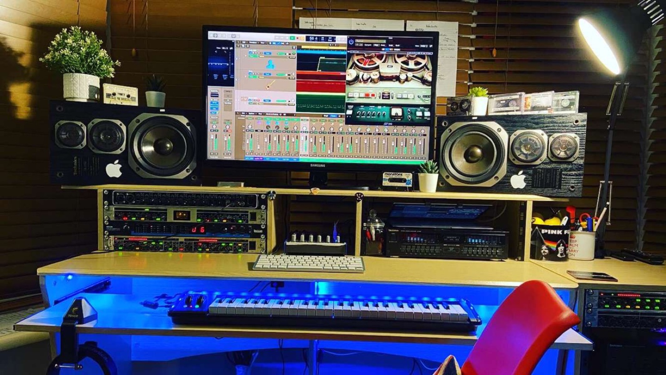 Electronic Studio Setup by freddie_handleymusic featuring Apple Logic Pro, Behringer Composer Pro-XL MDX2600, and Waves J37 Tape and 5 more pieces of gear