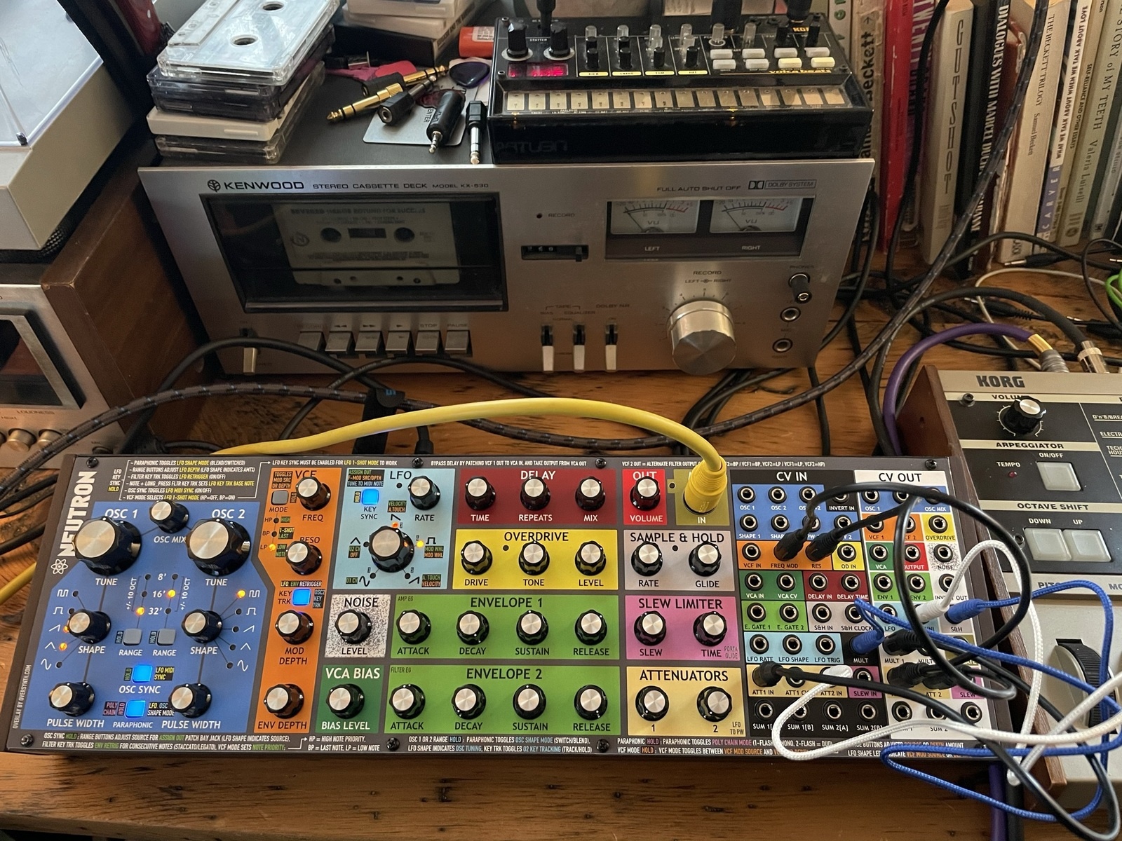 Electronic Synth Setup by synthesthesiologist featuring Korg MicroKORG, Korg Volca Beats, and Behringer Neutron