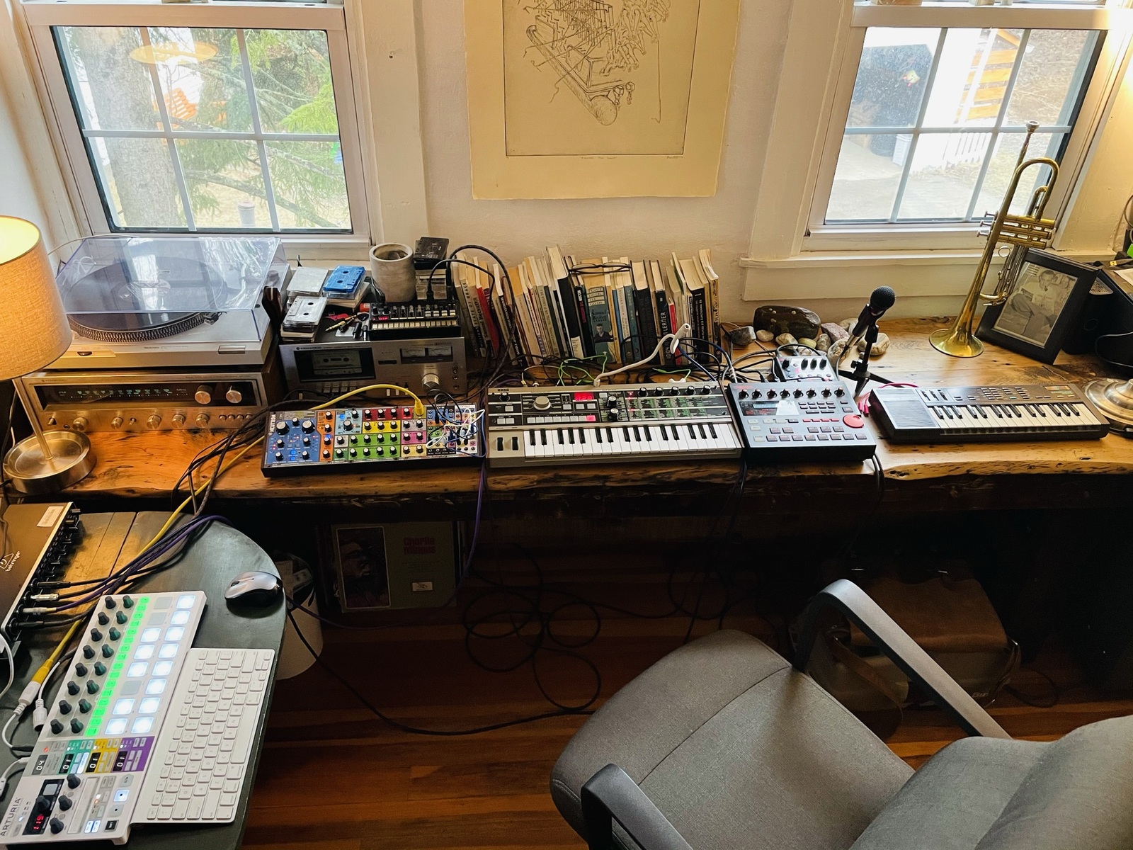 Electronic Studio Setup by synthesthesiologist featuring Korg MicroKORG, Korg Volca Beats, and Boss Dr. Groove DR-202 and 4 more pieces of gear