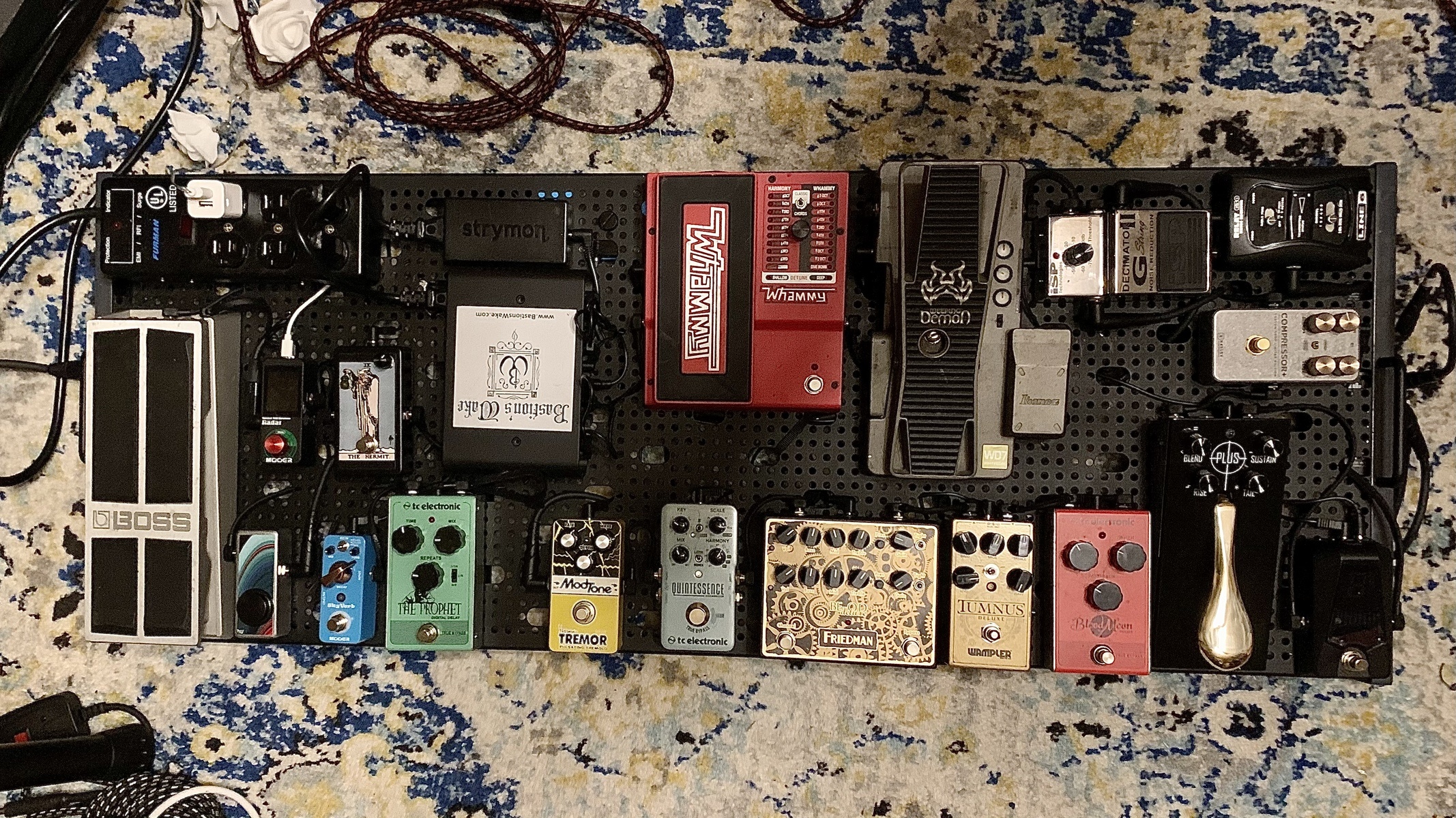 Metal Pedalboard by derelith featuring Ibanez WD7 Weeping Demon Tone-Lok Wah, DigiTech WH-5 Whammy V, and Line 6 Relay G30 and 18 more pieces of gear