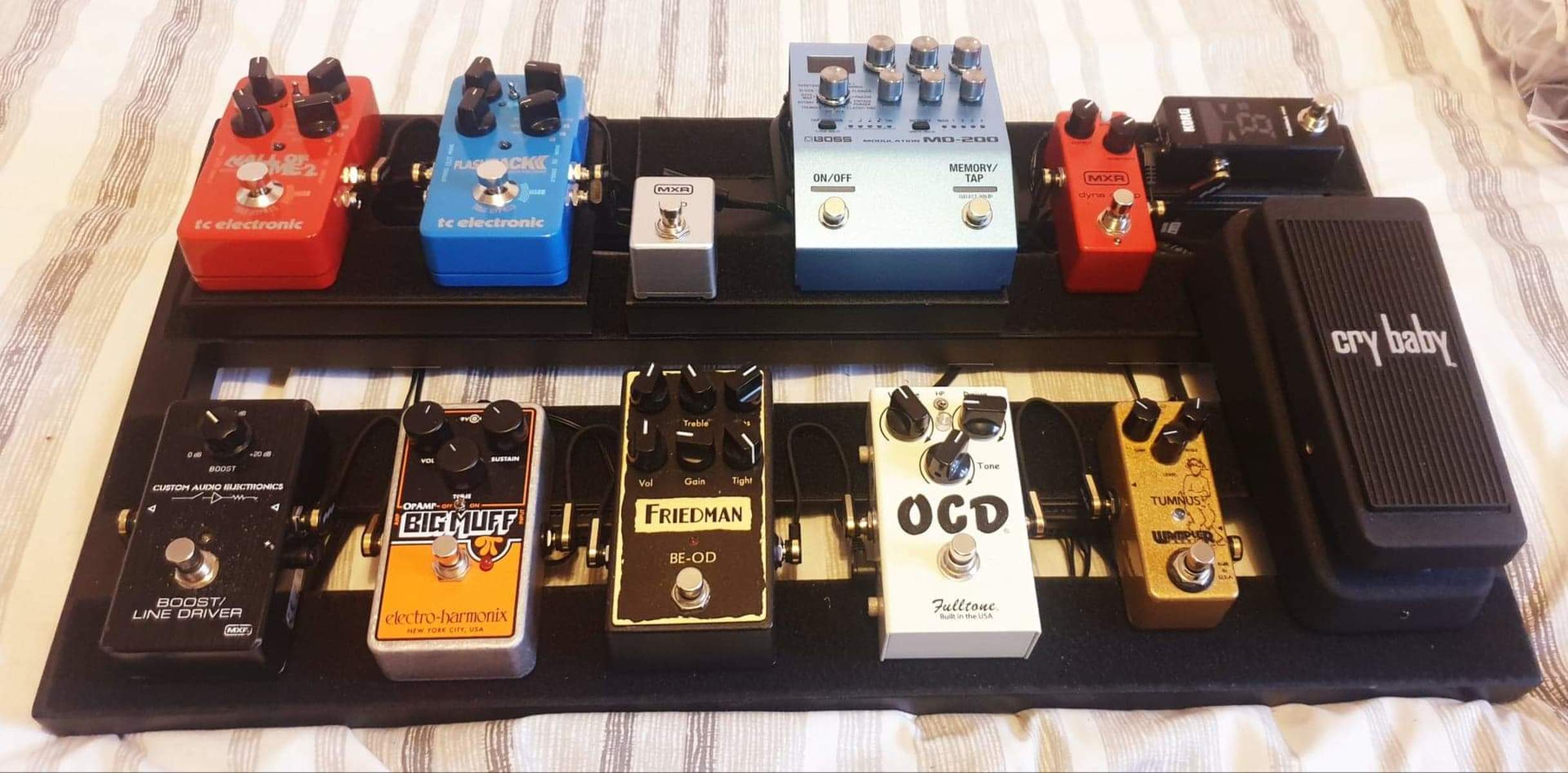 Pedalboard by neilltupman featuring Fulltone OCD, MXR Tap Tempo Switch M199, and Wampler Tumnus V1 and 9 more pieces of gear