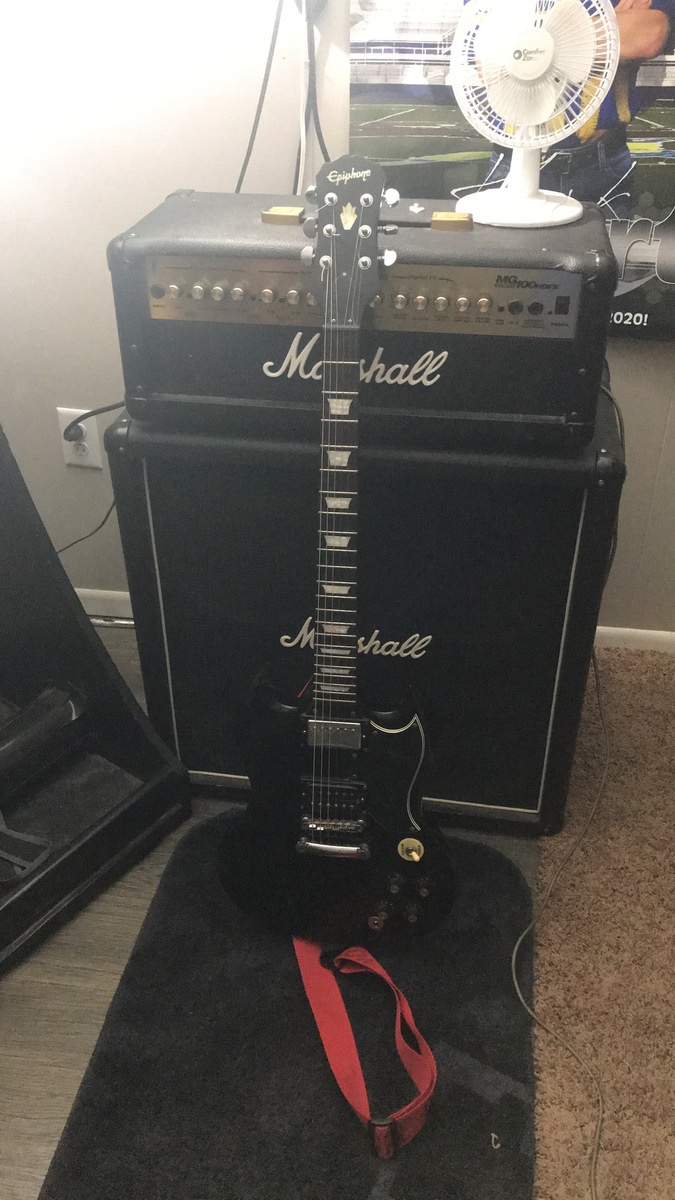 Metal Studio Setup by hank_dysert featuring Epiphone G-400 Electric Guitar and Marshall MG Series 100HDFX Head