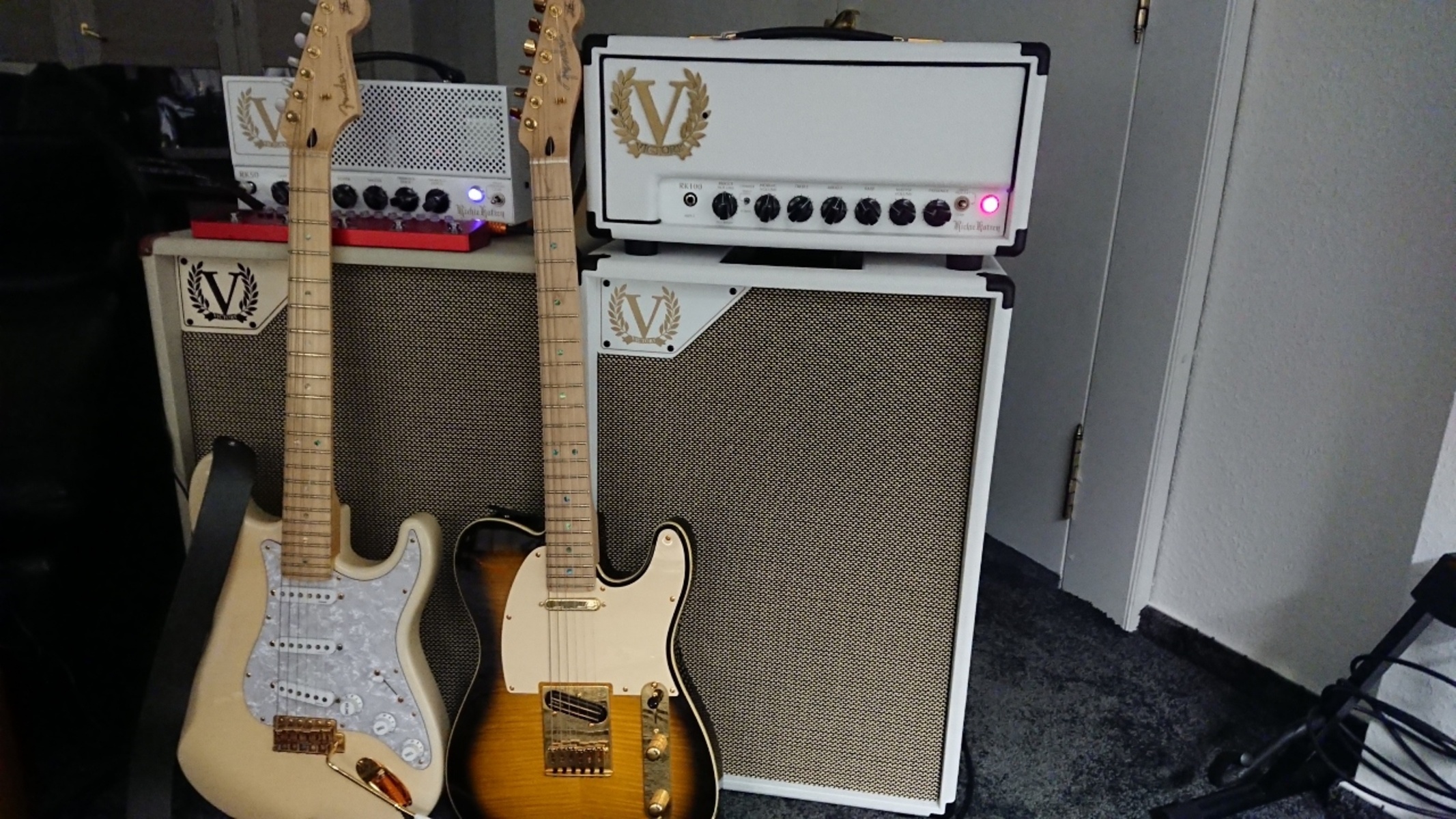 Metal Amp Rig by drszucs featuring Fender Telecaster Richie Kotzen Signature, Fender Stratocaster STR-RK Richie Kotzen Signature, and Tech 21 Richie Kotzen RK5 FlyRig v2 and 3 more pieces of gear