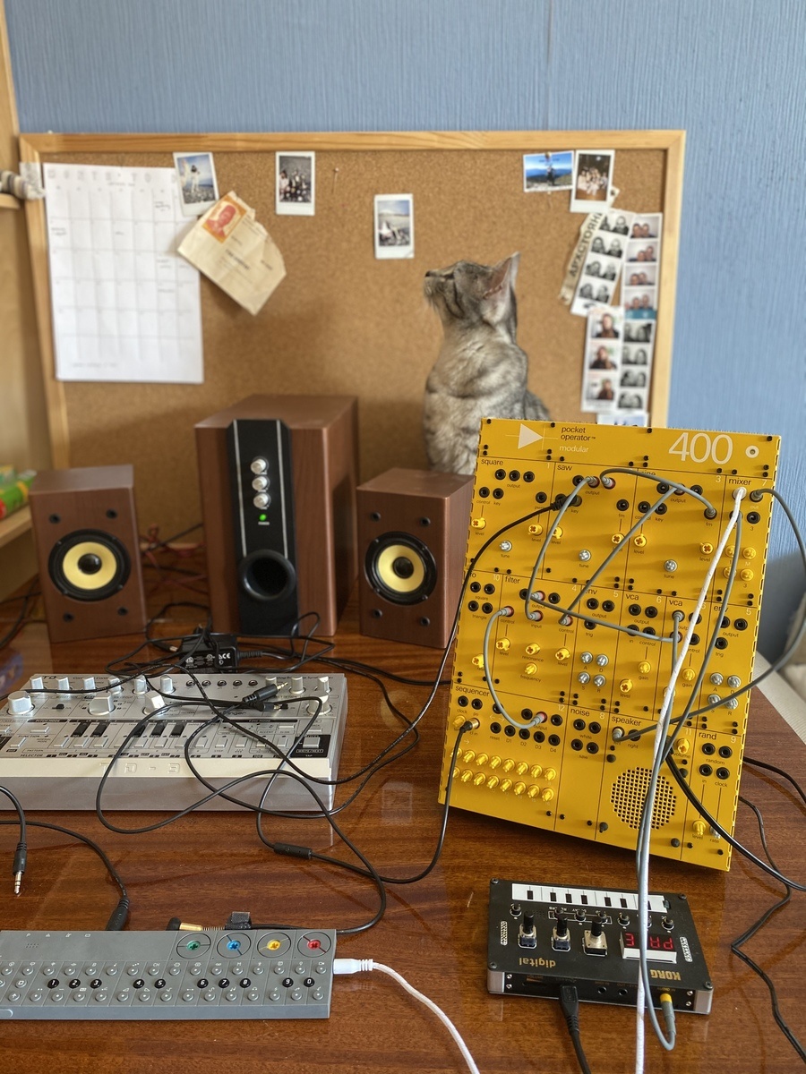 Electronic Synth Setup by olshn featuring Teenage Engineering OP-Z, Behringer TD-3-SR, and Korg Nu:Tekt NTS-1 Digital Kit and 1 more piece of gear