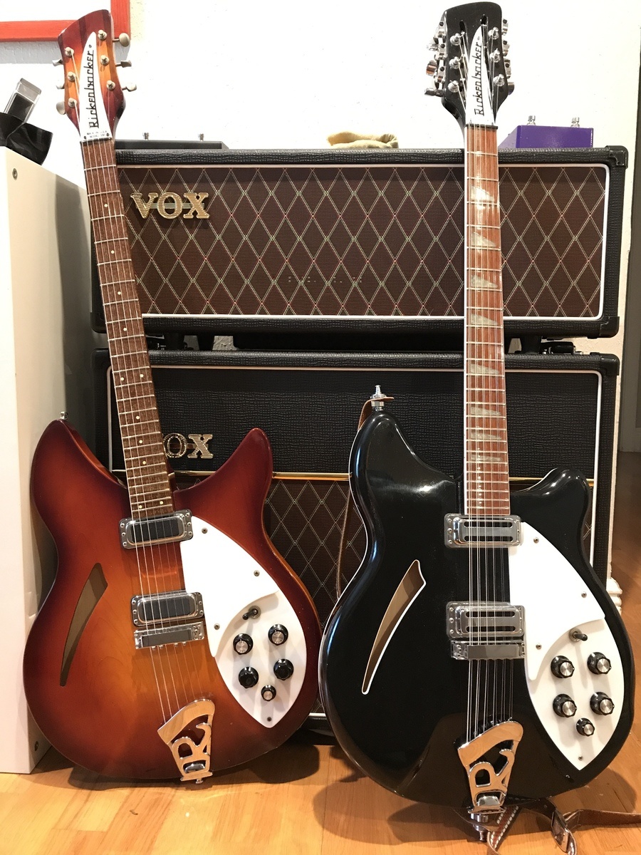 Rickenbacker Music Gear Setup by tommy_perkins featuring Rickenbacker 330 Electric Guitar, Vox V212C, and Vox AC30CH 30W Head w/ Attenuator and 2 more pieces of gear
