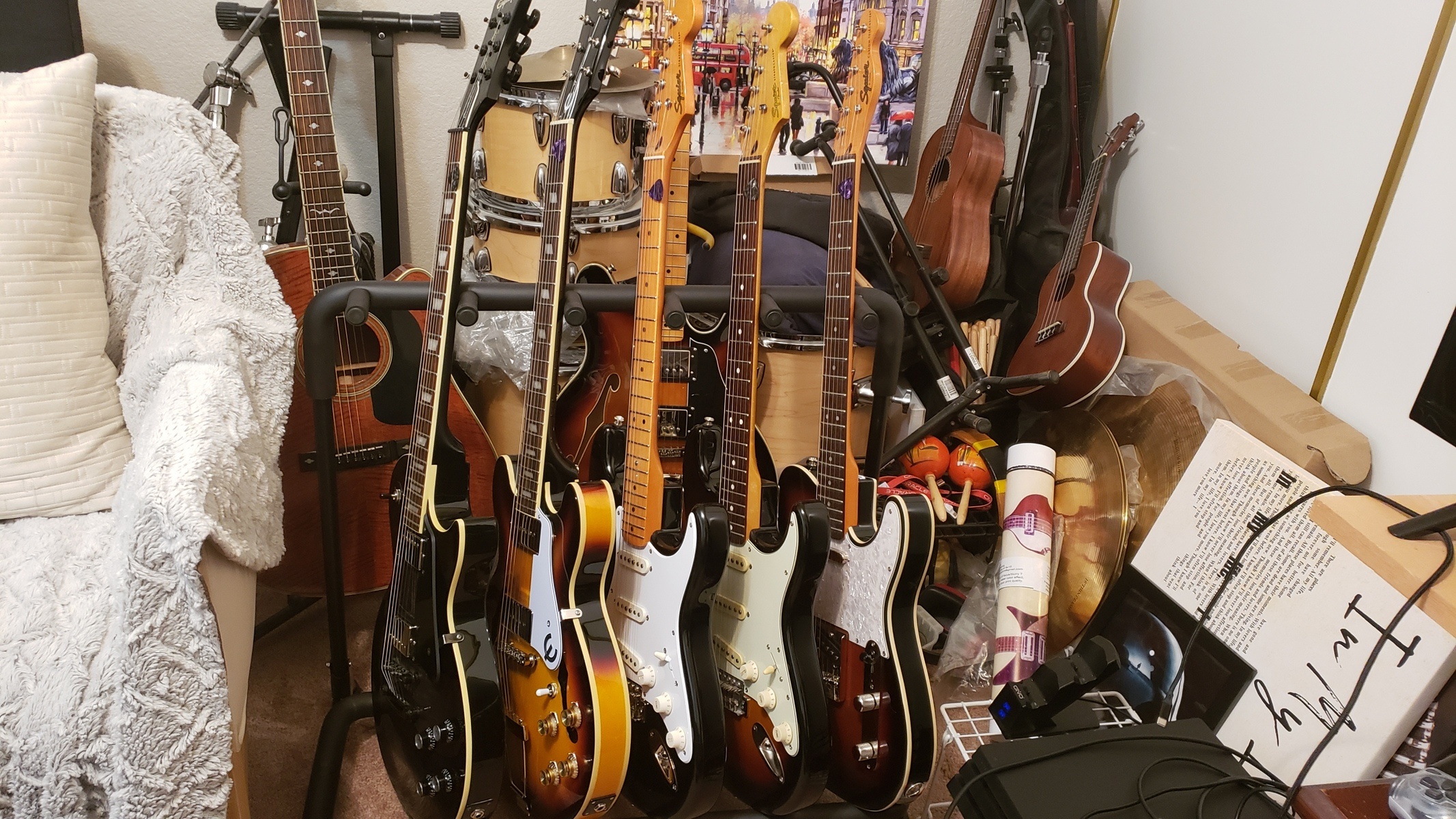 Metal Drum Kit by jrsivmusic featuring Epiphone Les Paul Standard, Squier Classic Vibe 50's Stratocaster, and Epiphone Casino Coupe and 4 more pieces of gear