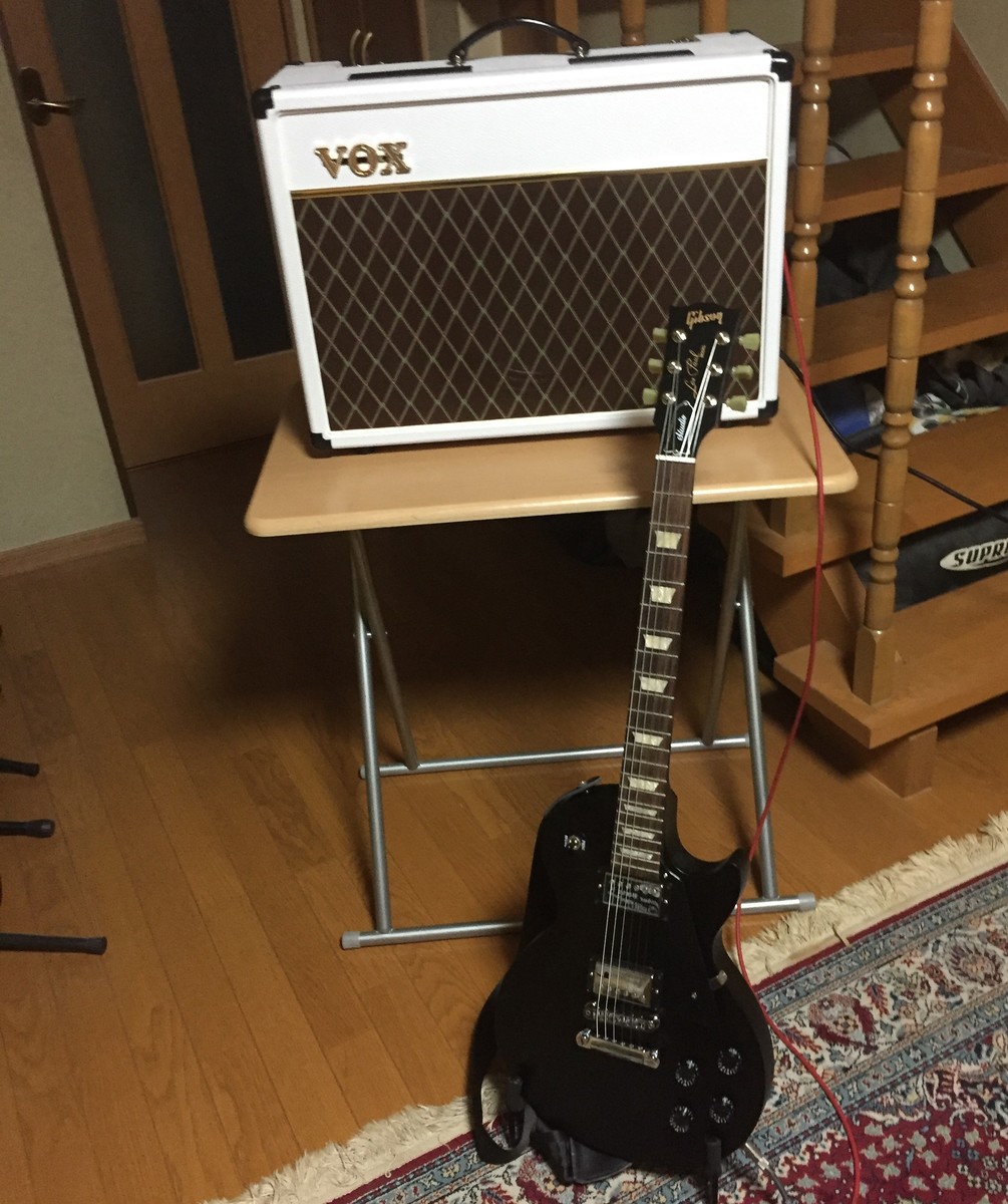 Gibson Studio Setup by michael_kearney featuring Gibson Les Paul Studio Faded 2016 T and Vox AC15 White Bronco