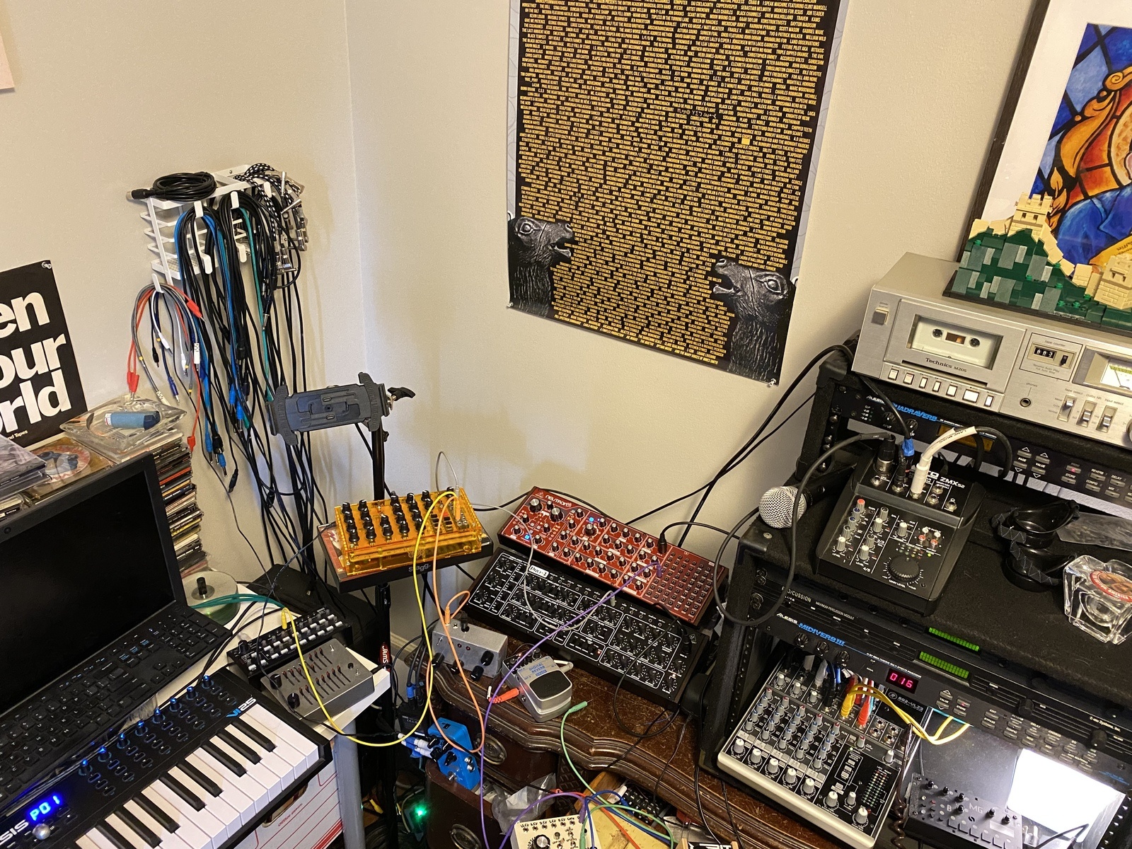 Electronic Studio Setup by ihcilon featuring Korg Kaoss Pad KP3+, Alesis Midiverb III, and Mutable Instruments Anushri and 17 more pieces of gear