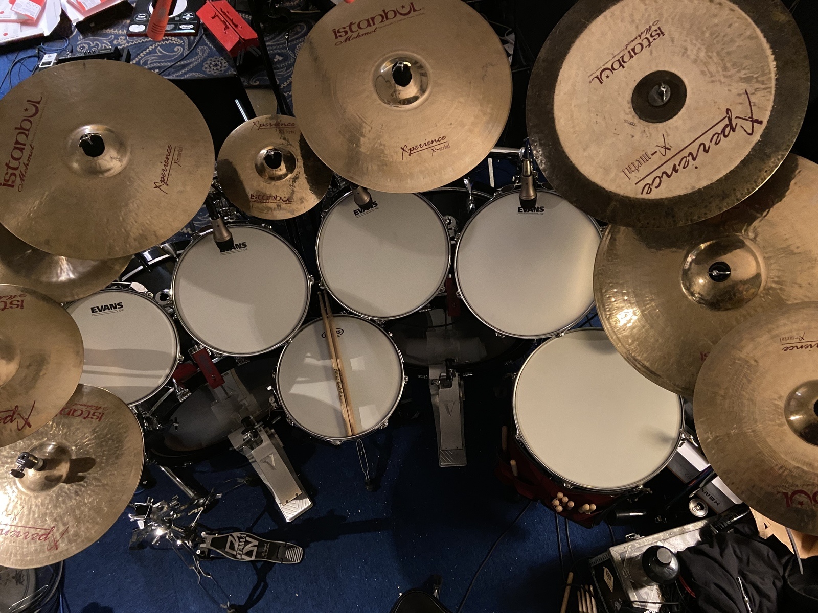 Drum Kit by mickebackelin_lordbelial featuring Sonor Force 3003 Piano Black, Istanbul Mehmet X-Metal, and Artbeat Drumsticks and 1 more piece of gear