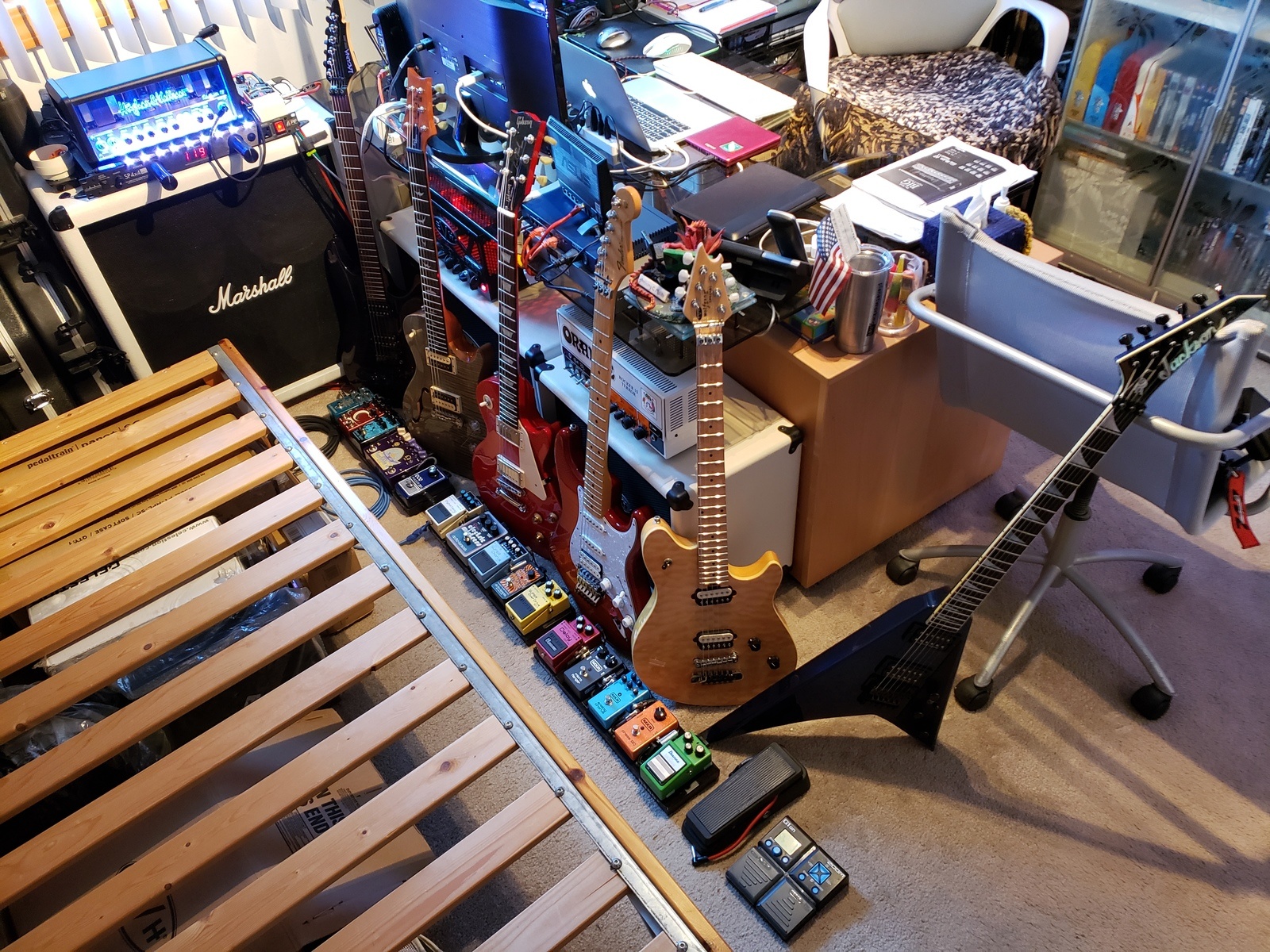 Metal Pedalboard by stargazer747 featuring Jackson USA RR1 Randy Rhoads, Gibson Les Paul Studio T (2016), and EVH Wolfgang Special and 3 more pieces of gear