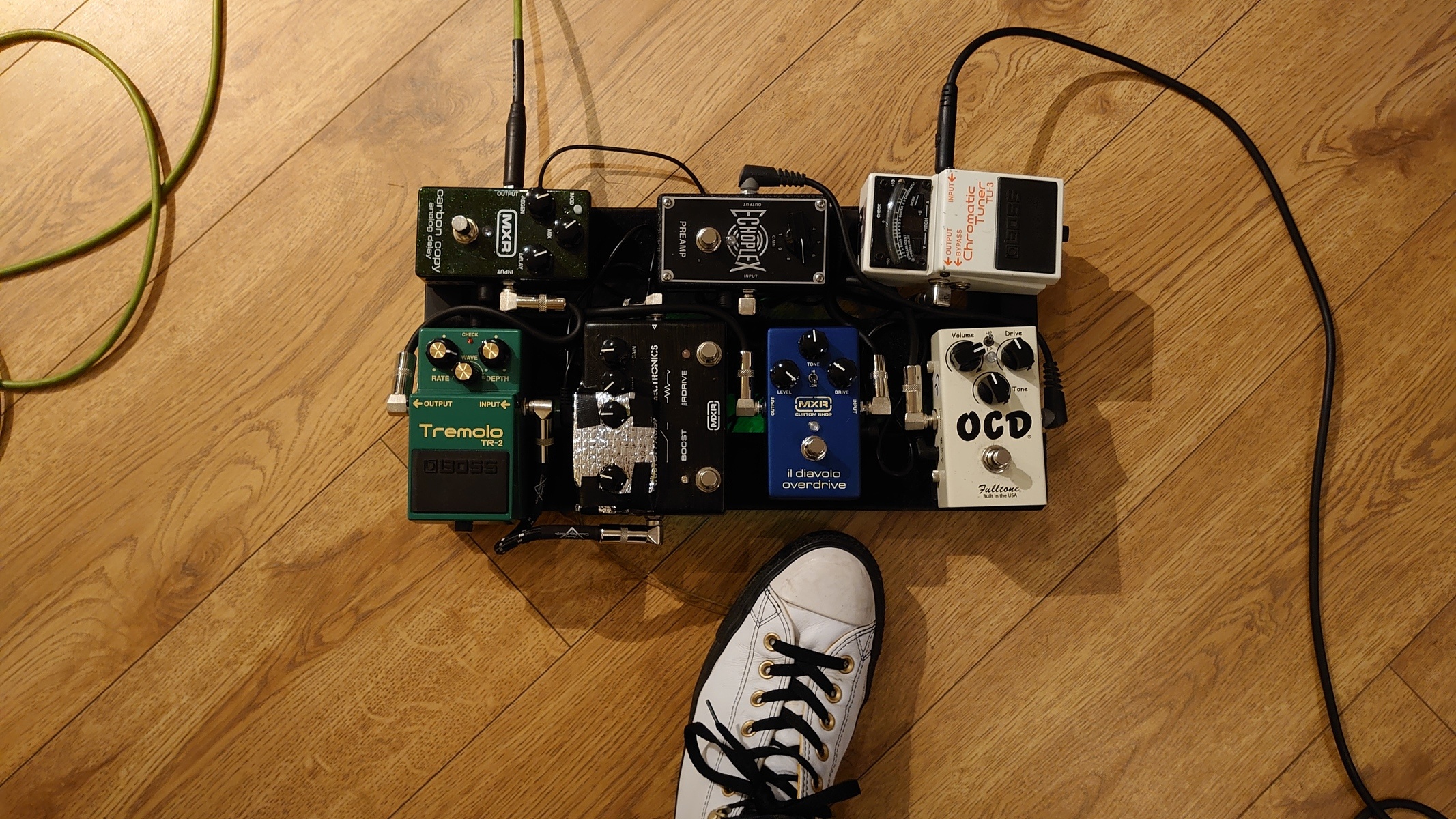 MXR Pedalboard by neilrichardmurray featuring MXR CSP036 IL Diavolo Overdrive Pedal, Fulltone OCD, and Boss TR-2 Tremolo and 3 more pieces of gear