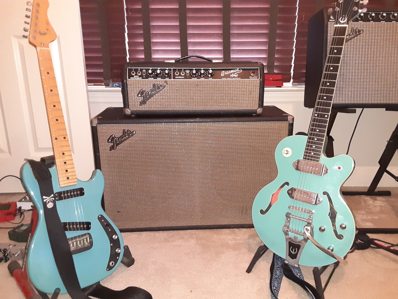 Amp Rig by thaler featuring Fender Bassman AB165 Amp, Epiphone WildKat, and G&L SC-2