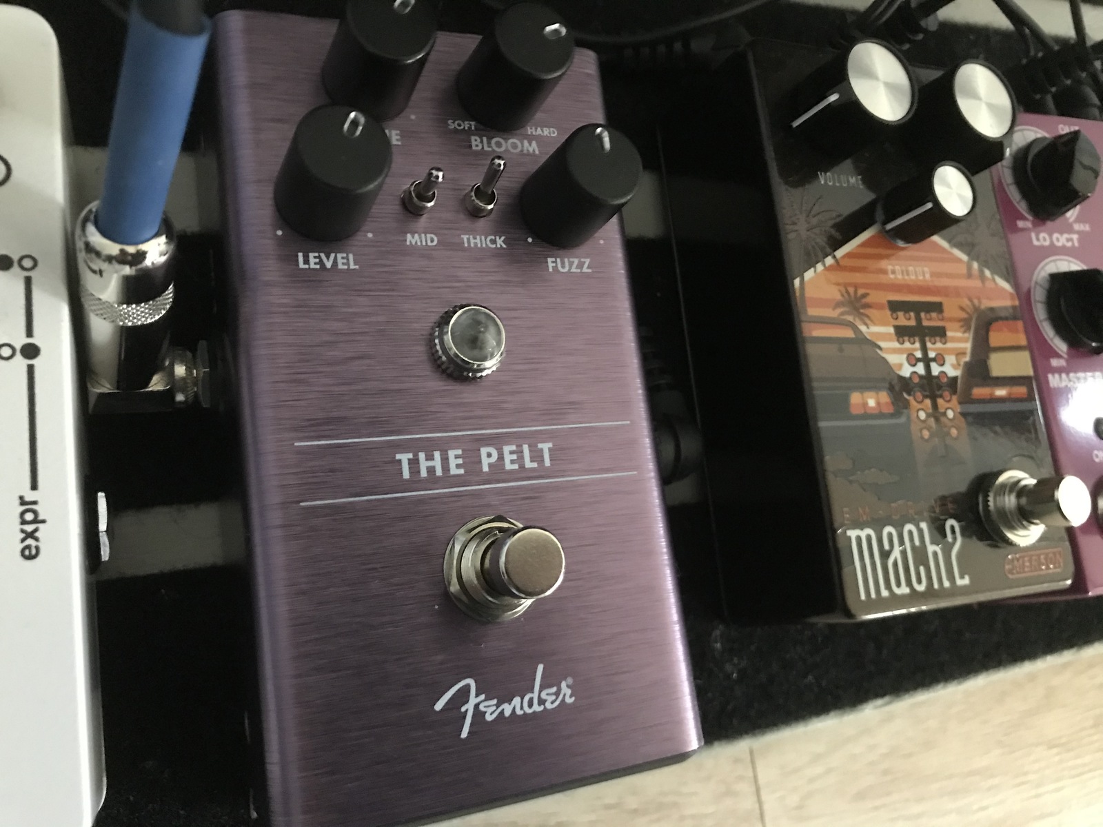 Pedalboard by joelhansen featuring Fender The Pelt, Emerson Custom EM-Drive Mach 2 Transparent Overdrive Pedal, and T-Rex Engineering Octavius Octave and 1 more piece of gear