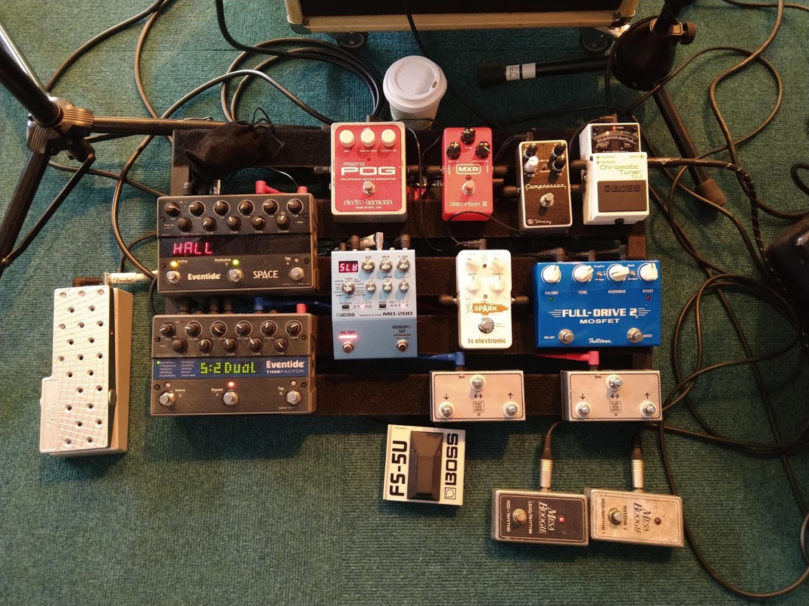 Pedalboard by john_h_reid featuring Boss TU-3 Chromatic Tuner, Keeley Compressor Plus, and MXR M115 Distortion III and 8 more pieces of gear