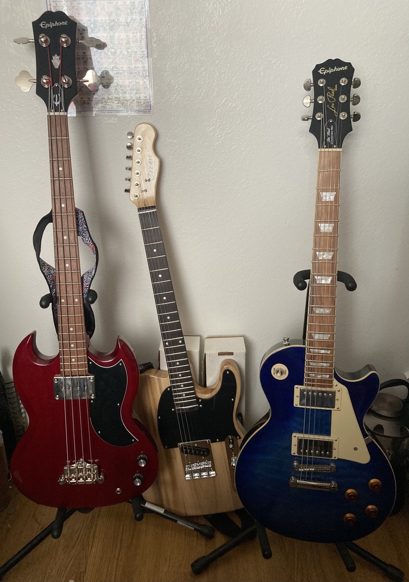 Music Gear Setup by heartbreak1 featuring Epiphone Les Paul Quilt Top Pro and Epiphone EB-0 Bass