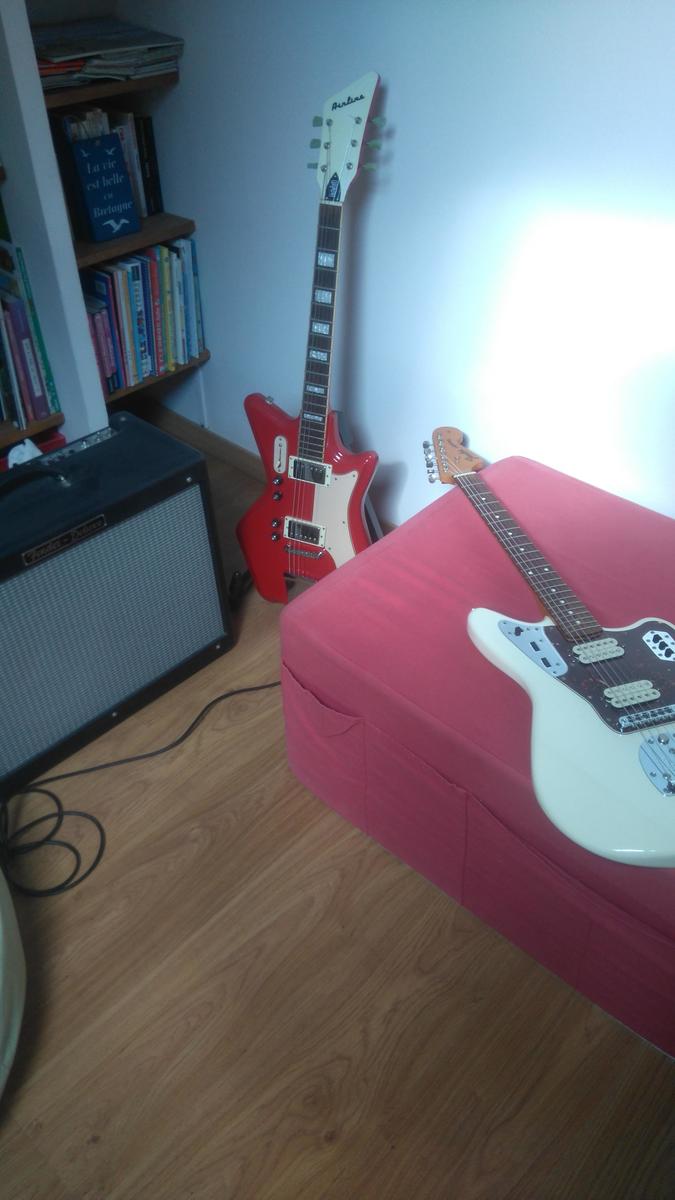 Fender Amp Rig by mrzog69 featuring Fender Hot Rod Deluxe, Fender Classic Player Jaguar Special HH, and Eastwood Airline '59 2P DLX
