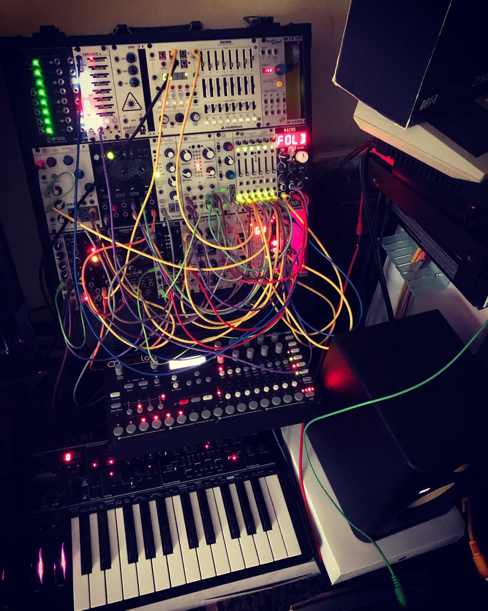 Electronic Studio Setup by sinkingfeeling featuring Novation AFX Station Limited Edition Synthesizer, Elektron Analog Four, and KRK RP5 Rokit 5 G4 and 11 more pieces of gear