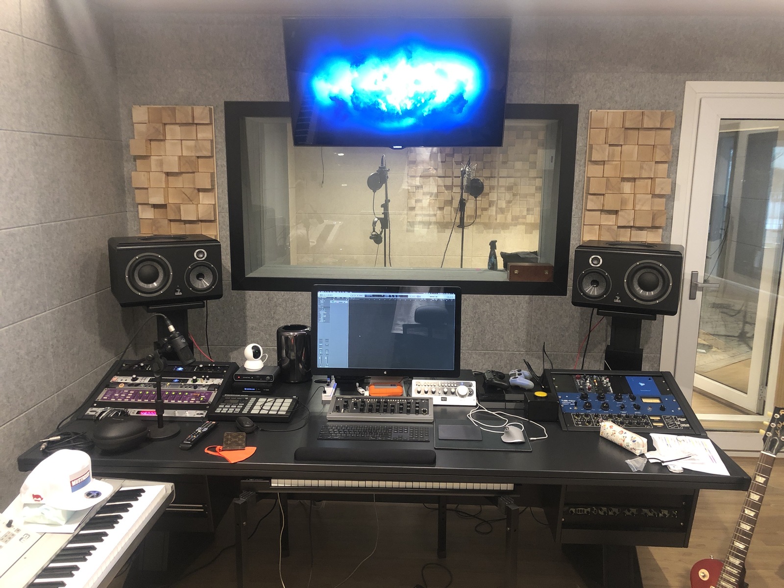 Electronic Studio Setup by ryan_kay featuring Focal SM9 Active Studio Monitor, Neumann U87, and Korg M3 88-Key Music Workstation Keyboard and 19 more pieces of gear