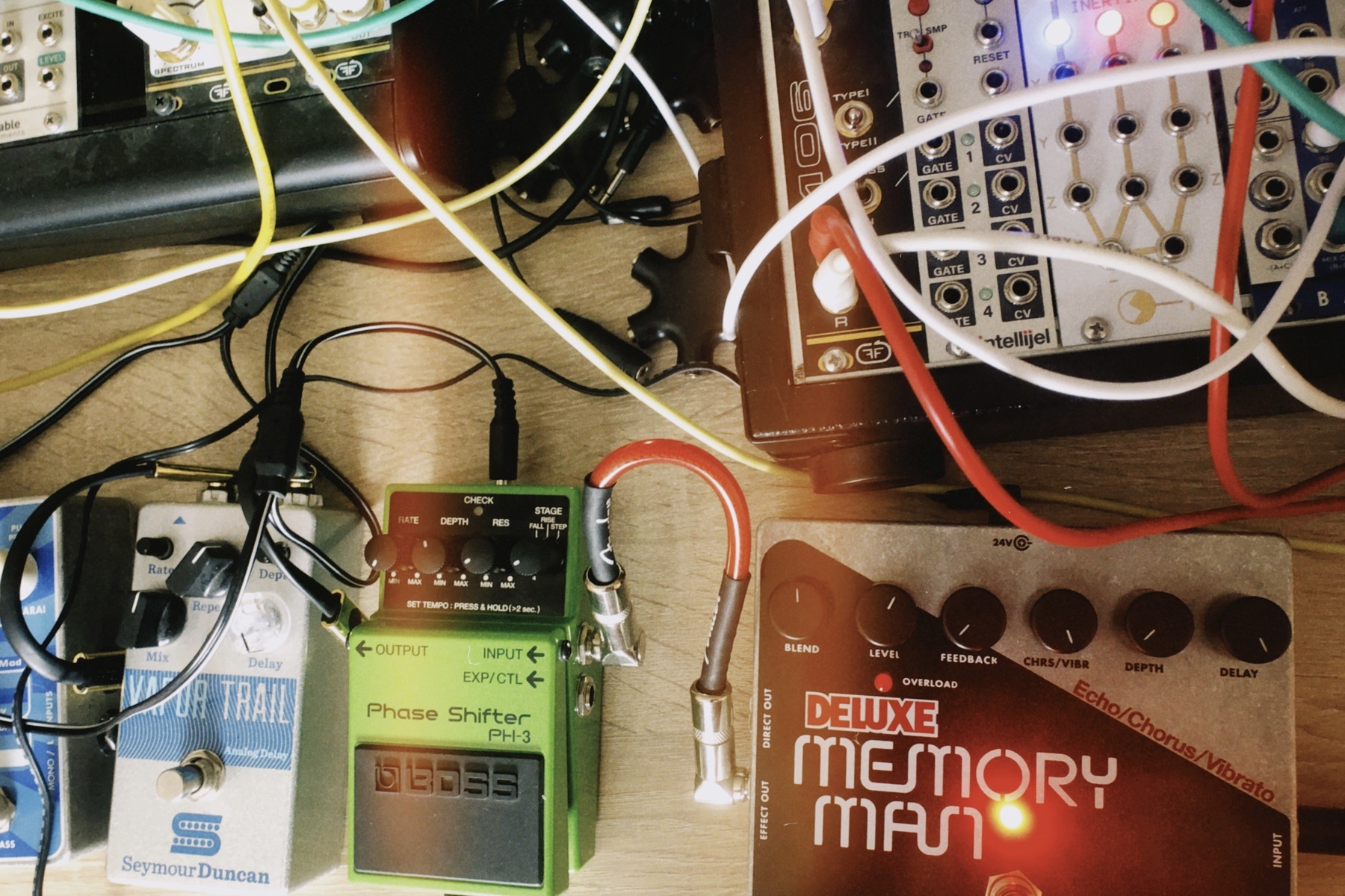 Pedalboard by monochrome featuring Electro-Harmonix XO Deluxe Memory Man