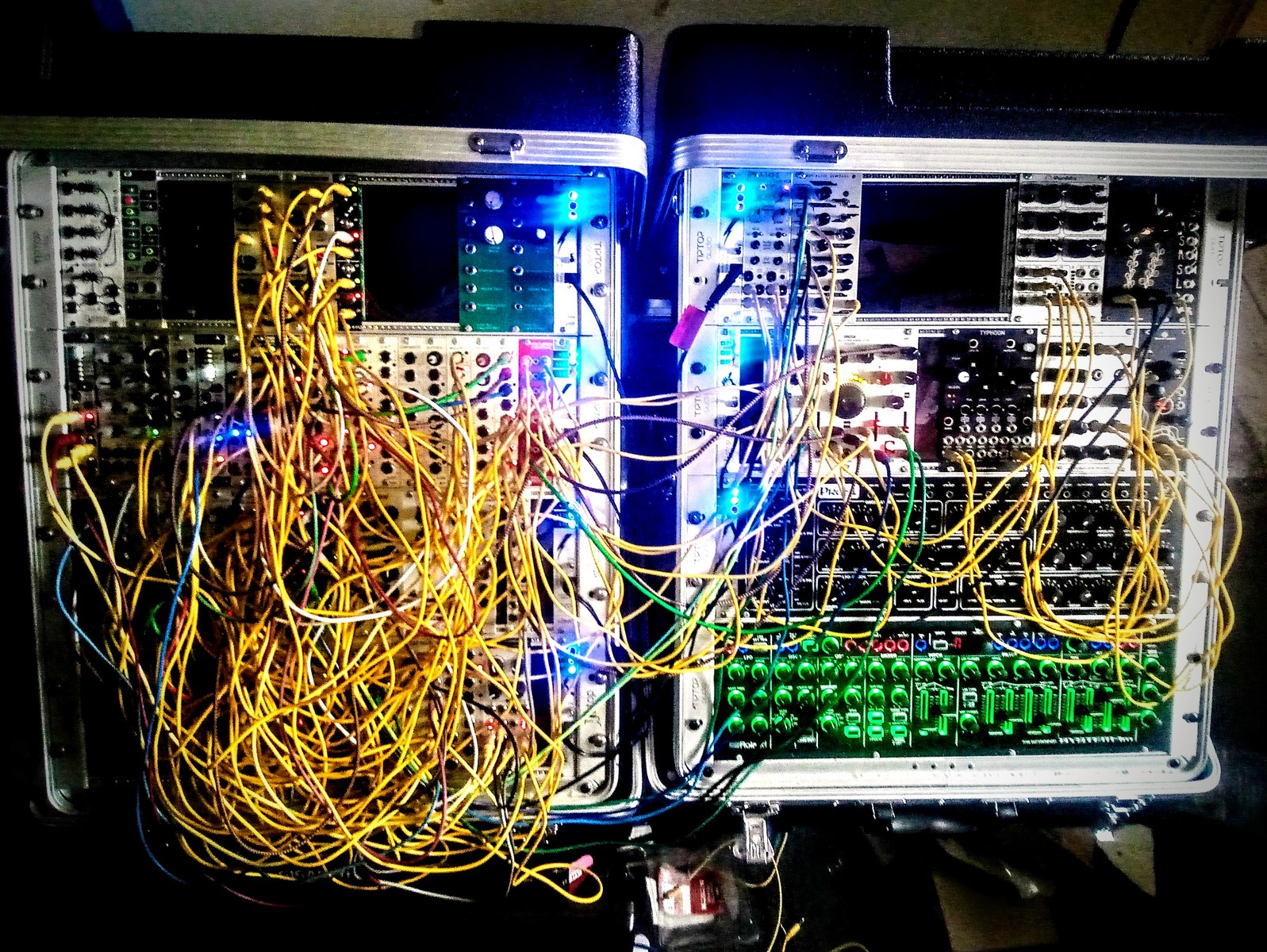Studio Setup by waxcide featuring Thomas Wulfe's Generative Voices & Output Chain Case and Thomas Wulfe's Generative Sequencing Case