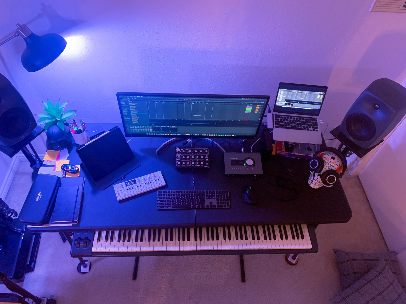 Electronic Studio Setup by asmickie featuring Teenage Engineering OP-1 Portable Synthesizer, Moog Minitaur, and Apple MacBook Pro (General) and 6 more pieces of gear